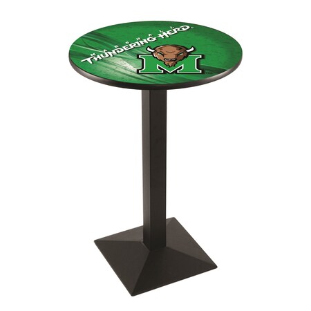 Holland Bar Stool Co 36" Blk Wrinkle Marshall Pub Table, 28" dia. Top L217B3628Mrshll-D2